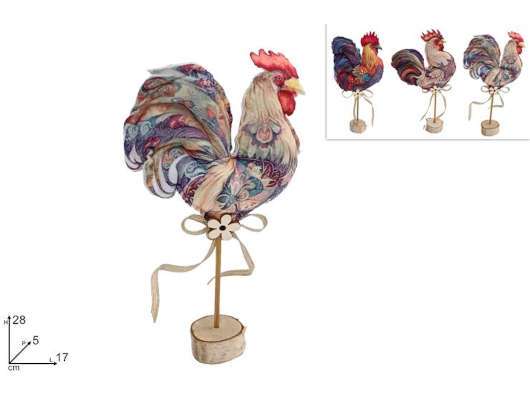 GALLINA TESSUTO FANTASIA CON B ASE LEGNO 3ASS