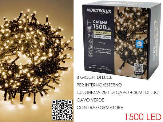 1500 LUCI LED BIANCO CALDO X EST. PROGR