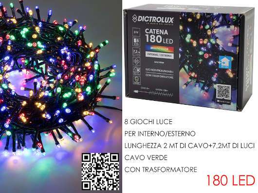 180 LUCI LED MULTICOLOR X ESTERNO