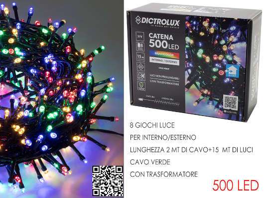 500 LUCI LED MULTICOLOR X ESTERNO