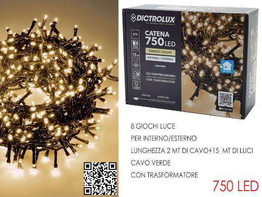 750 LUCI LED BIANCO CALDO X EST.