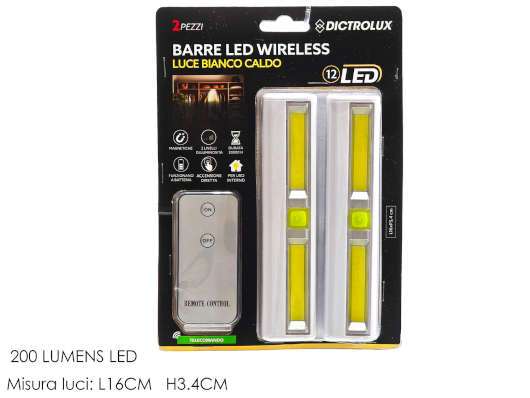 SET 2 BARRE LED C/TELECOMANDO E MAGNETE